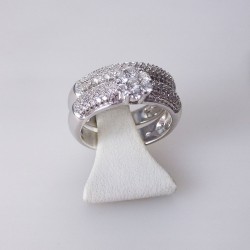 Bague double 0,77ct de diamants - or blanc