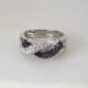 Bague 0,62ct de diamant blanc et noir - or blanc