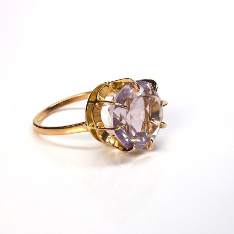 Bague améthyste 6,75ct - Or rose 18ct