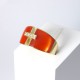 Bague laque rouge - Diamants - Or jaune