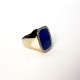 Chevalière Lapis Lazulis - Diamants - Or blanc