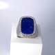 Chevalière Lapis Lazulis - Diamants - Or blanc