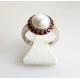 Bague perle et saphirs rose or blanc