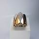 Bague contemporaire - Diamants 0.42ct - Trois or