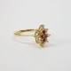 Bague marquise - Rubis & Diamants - Or jaune 18ct (750/000) - Occasion