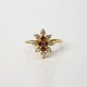 Bague marquise - Rubis & Diamants - Or jaune 18ct (750/000) - Occasion