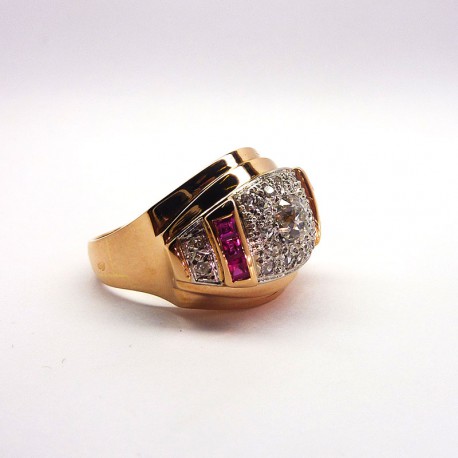 Bague ancienne - Diamants 0.66ct