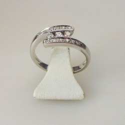 Bague trilogie 0,18ct de diamant - or blanc