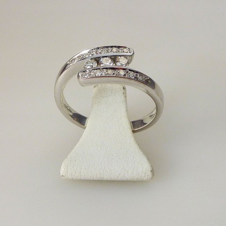 Bague trilogie 0,18ct de diamant - or blanc